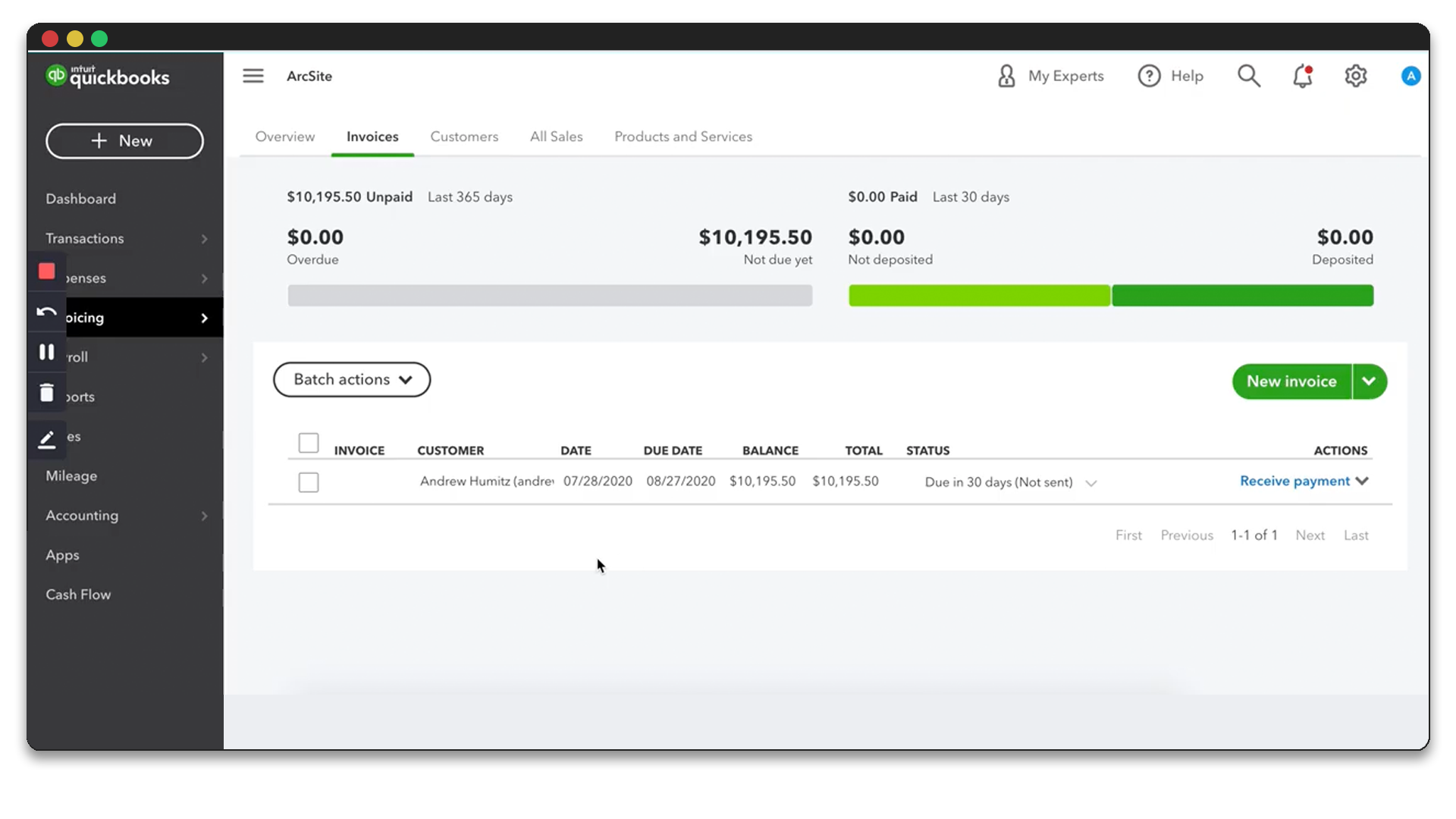 QuickBooks ArcSite Invoice QuickBooks ArcSite Invoice